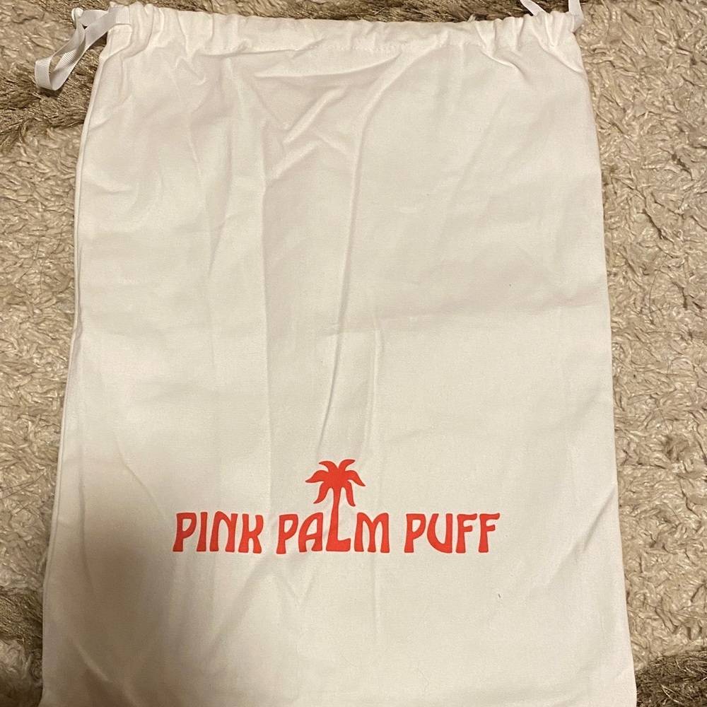 Pink Palm Puff dust bag - White and Pink